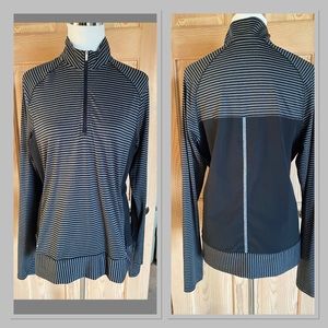 Adidas Golf Beautiful striped color block Half-Zip L Jacket